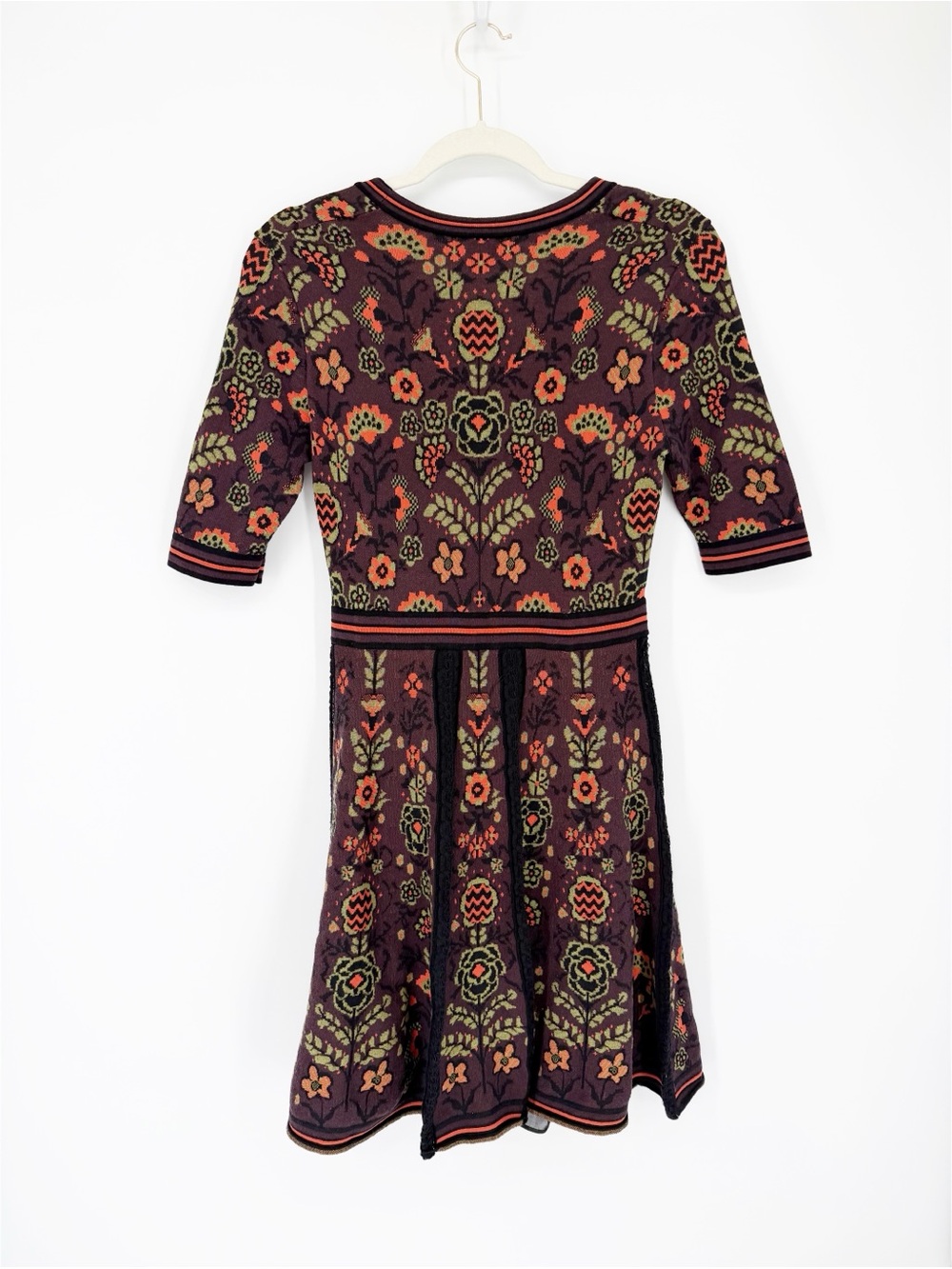 M Missoni Brown Floral Knit Midi Dress Small - Picture 10 of 11